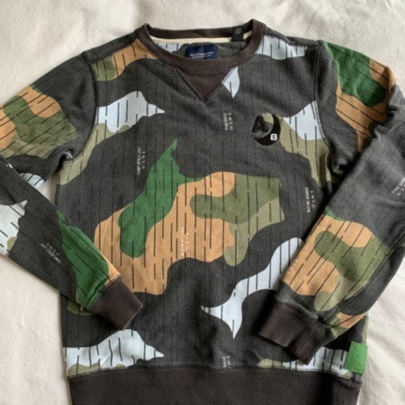 Scotch And Soda Camouflage Mens Sweatshirt - Picture 1 of 6